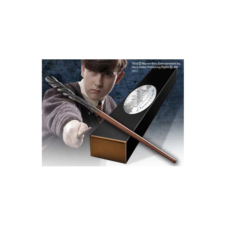Replica the noble collection harry potter neville longbottom varita con caja y placa de identificacion