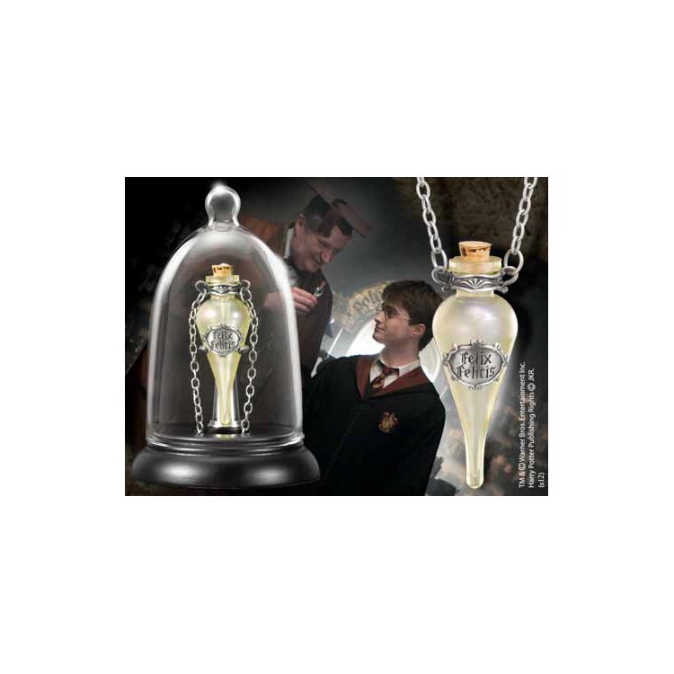 Réplica the noble collection harry potter collar en cristal con cadena poción suerte líquida