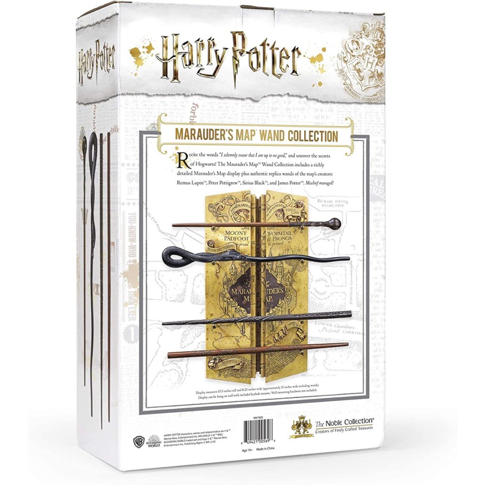 Replica the noble collection mapa del merodeador coleccion 4 varitas en expositor harry potter