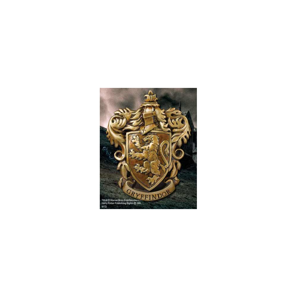 Escudo de pared the noble collection harry potter casa gryffindor resina 20 x 28 cm