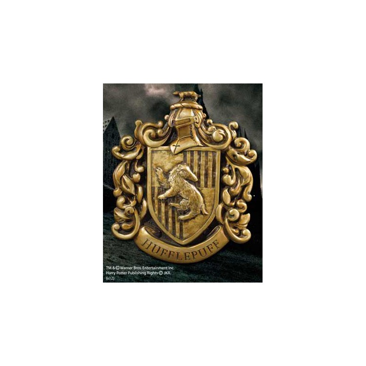 Escudo de pared the noble collection harry potter casa hufflepuff resina 20 x 28 cm