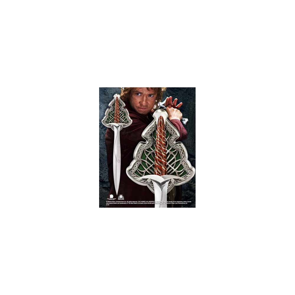 Replica espada de acero the noble collection el hobbit bilbo baggin dardo tamaño real 55 cm
