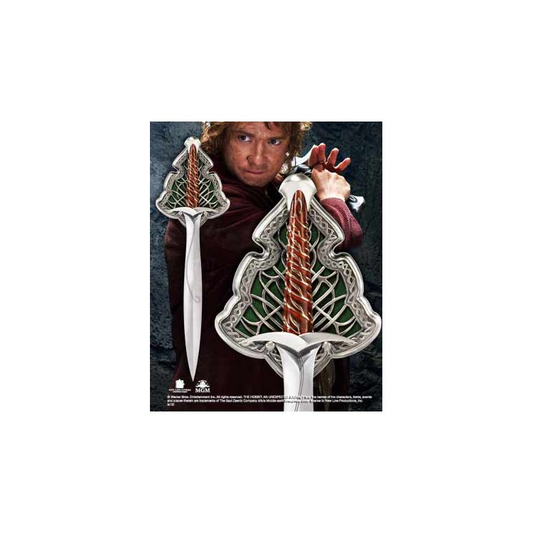 Replica espada de acero the noble collection el hobbit bilbo baggin dardo tamaño real 55 cm