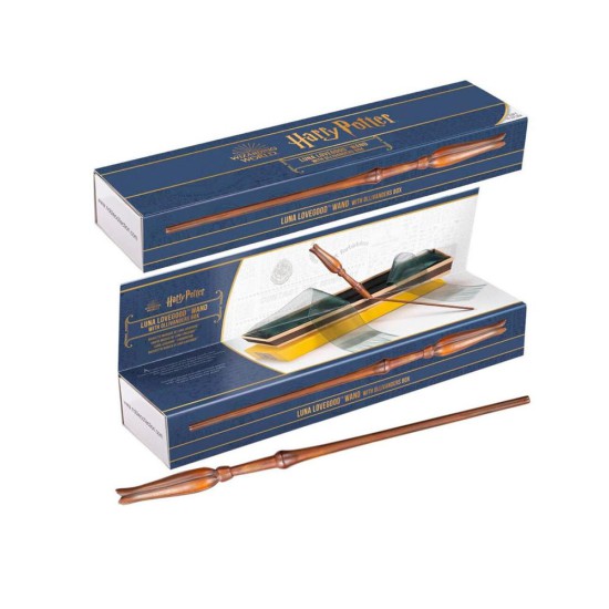 Replica the noble collection harry potter varita de luna lovegood en caja de olivander