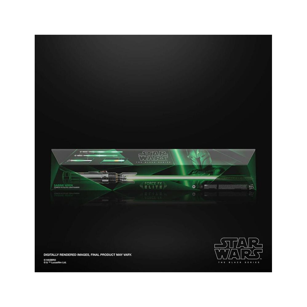 Replica sable de luz hasbro star wars black series force fx elite sabine wren