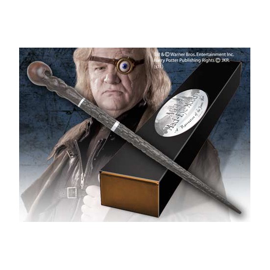 Replica the noble collection harry potter alastor moody varita con caja y placa de identificacion