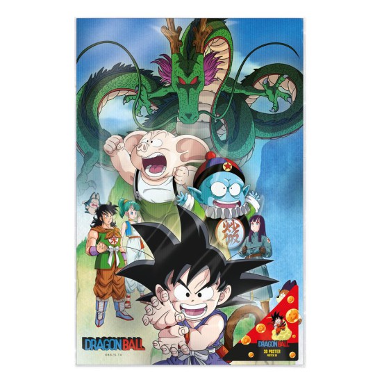 Poster 3d 38x58cm shenron and heroes dragon ball